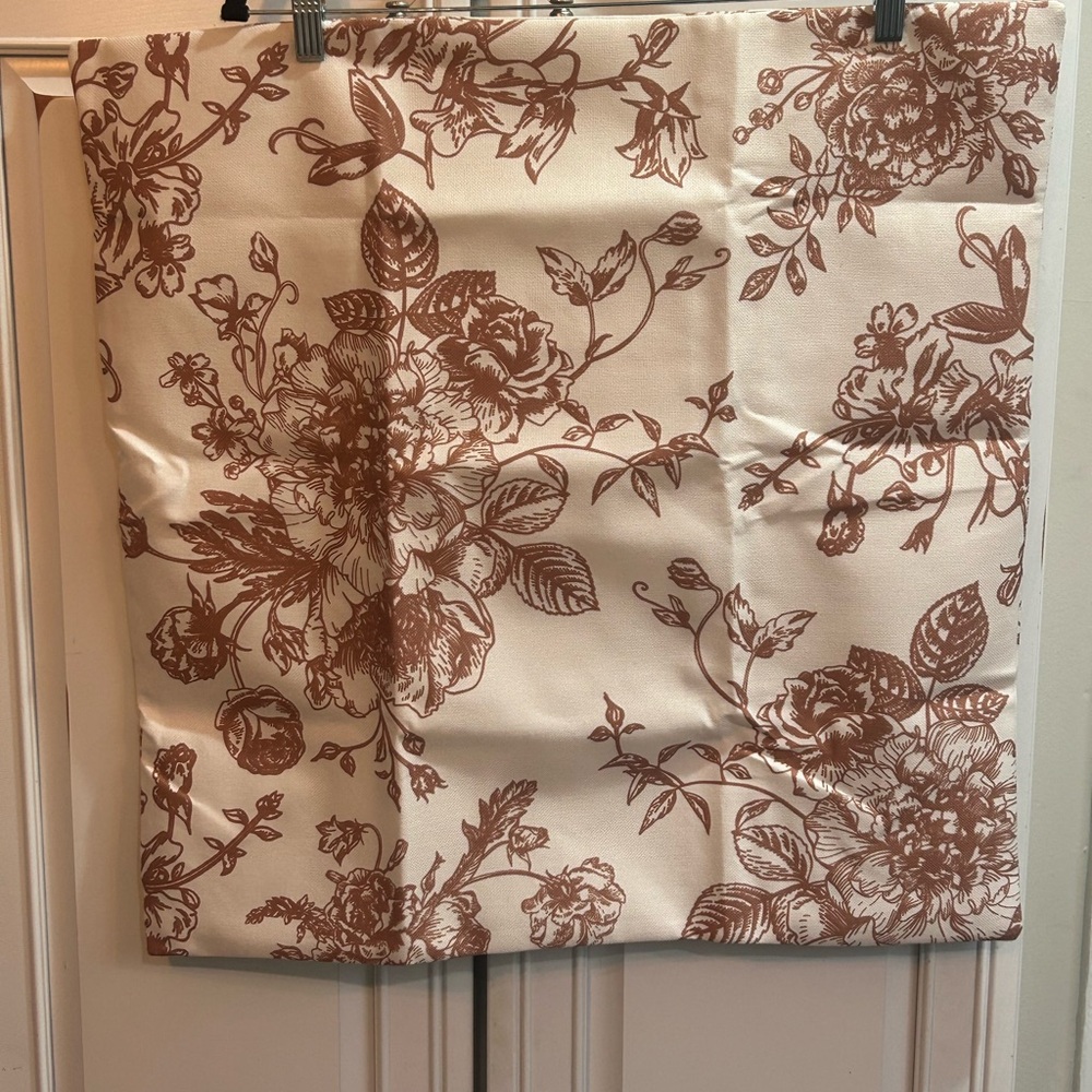 Chic Floral A-Line Skirt in Cream and Brown